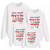 Family Matching Christmas Tops Exclusive Design 2023 Dear Santa Naughty Ones Family Christmas Sweatshirt