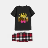 Family Matching Pajamas Exclusive Design King Prince Princess Queen Black Pajamas Set