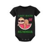 Family Matching Pajamas Exclusive Design Lazy Days Of Summer Black Pajamas Set