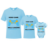 Father's Day Matching Clothing Top Father-kids Video Game Skills Loading Family T-shirts