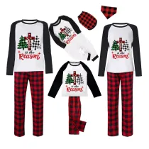Christmas Matching Family Pajamas Jesus Crosses Tree Plaids Pants Pajamas Set