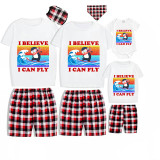 Family Matching Pajamas Exclusive Design I Believe I Can Fly White Short Pajamas Set
