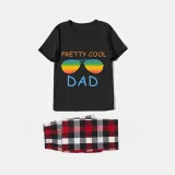 Family Matching Pajamas Exclusive Design Pretty Cool Sunglasses Black Pajamas Set