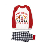 Christmas Matching Family Pajamas Red Hat Hanging with My Gnomies Plaids Pants Pajamas Set