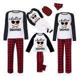 Christmas Matching Family Pajamas Chillin with Smile Snowmies Plaids Pants Pajamas Set