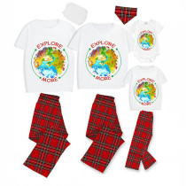 Family Matching Pajamas Exclusive Design Explore More Earth White Short Long Pajamas Set