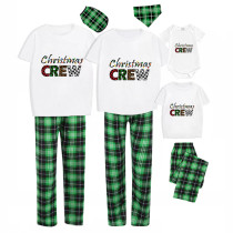 Christmas Matching Family Pajamas Christmas Crew Green Plaids Pajamas Set