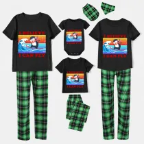 Family Matching Pajamas Exclusive Design I Believe I Can Fly Black Pajamas Set