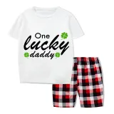 Family Matching Pajamas Exclusive Design One Lucky White Short Pajamas Set