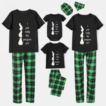 Family Matching Pajamas Exclusive Design I Just Really Like Penguins Ok Black Pajamas Set