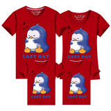 Family Matching Clothing Top Parent-kids Lazy Day Penguin Family T-shirts