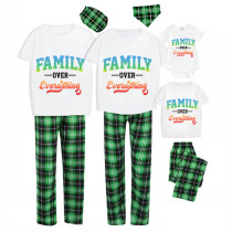 Family Matching Pajamas Exclusive Design Family Over Everthing Green Plaid Pants Pajamas Set