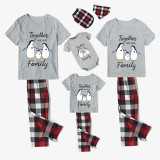 Family Matching Pajamas Exclusive Design Together We Are Family Penguin Gray Short Long Pajamas Set