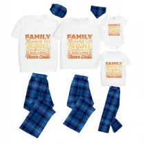 Family Matching Pajamas Exclusive Design Family Where Life Begins And Love Never Ends Blue Plaid Pants Pajamas Set