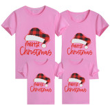 Family Matching Christmas Tops Exclusive Design Merry Christmas Hat Family Christmas T-shirt