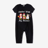 Christmas Matching Family Pajamas Chillin With My Homies Black Short Pajamas Set