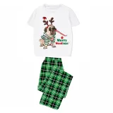 Christmas Matching Family Pajamas Dachshund Merry Christmas Short Sleeve Geen Plaids Pajamas Set