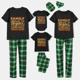 Family Matching Pajamas Exclusive Design Family Where Life Begins And Love Never Ends Black Pajamas Set