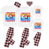 Family Matching Pajamas Exclusive Design I Believe I Can Fly White Short Long Pajamas Set