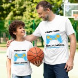 Father's Day Matching Clothing Top Father-kids Video Game Skills Loading Family T-shirts
