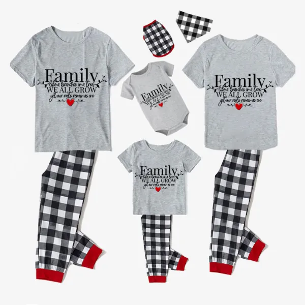 Family Matching Pajamas Exclusive Design Family Like Brarches Or A Tree We All Grow Yet Our Roots Remain As One Gray Short Long Pajamas Set