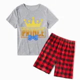 Family Matching Pajamas Exclusive Design King Prince Princess Queen White Short Pajamas Set