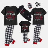 Christmas Matching Family Pajamas It's The Most Wonderful Time of The Year Crosses Black Short Pajamas Set