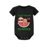 Family Matching Pajamas Exclusive Design Lazy Days Of Summer Black And Red Plaid Pants Pajamas Set