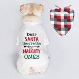 Christmas Design Deer Santa Naughty Ones Christmas Dog Cloth with Scarf