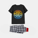 Family Matching Pajamas Exclusive Design Lazy Day Of Summer Black Pajamas Set
