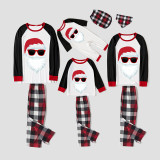 Christmas Matching Family Bearded Santa Claus White Top Pajamas Set