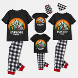Family Matching Pajamas Exclusive Design Explore More Mountains Black Pajamas Set