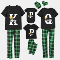 Family Matching Pajamas Exclusive Design King Prince Princess Queen Black Pajamas Set