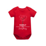 Family Matching Pajamas Exclusive Design Family Over Everthing Tree Red Short Pajamas Set