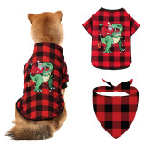 Christmas Design Sante Dinosaurs Christmas Dog Cloth with Scarf