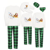 Christmas Matching Family Pajamas Christmas Crew Santa Christmas Tree Green Plaids Pajamas Set
