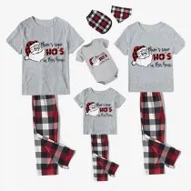 Christmas Matching Family Pajamas Santa There is Some HO'S Short Gray Pajamas Set