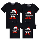 Family Matching Christmas Tops Exclusive Design Santa Squad Christmas Hat Family Christmas T-shirt