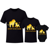 Father's Day Matching Clothing Top Father-kids Daddy Kid Name Custom Lion Family T-shirts