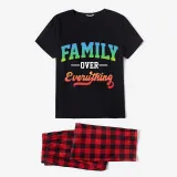 Family Matching Pajamas Exclusive Design Family Over Everthing Black And Red Plaid Pants Pajamas Set
