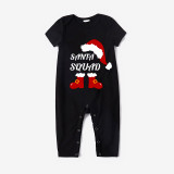 Christmas Matching Family Pajamas Bearded Santa Claus Short Black Pajamas Set