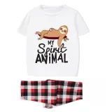 Family Matching Pajamas Exclusive Design My Spirit Animal White Short Long Pajamas Set