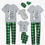 Family Matching Pajamas Exclusive Design I Just Really Like Penguins Ok Green Plaid Pants Pajamas Set