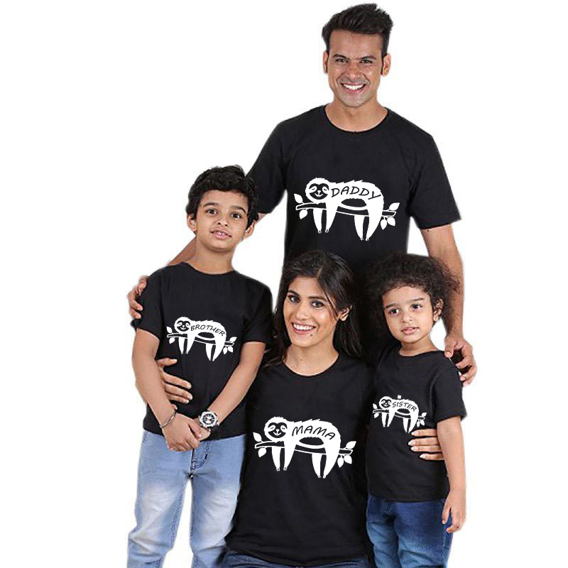 Family Matching Clothing Top Parent-kids Sloth Family T-shirts