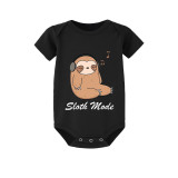 Family Matching Pajamas Exclusive Design Sloth Mode Black Pajamas Set