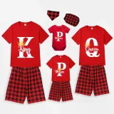 Family Matching Pajamas Exclusive Design King Prince Princess Queen Red Short Pajamas Set