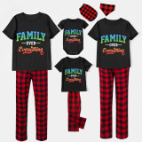 Family Matching Pajamas Exclusive Design Family Over Everthing Black And Red Plaid Pants Pajamas Set