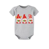 Christmas Matching Family Pajamas HO HO HO Gnomies Gray Short Pajamas Set