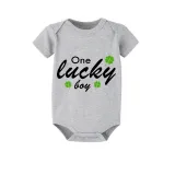 Family Matching Pajamas Exclusive Design One Lucky Gray Short Long Pajamas Set