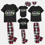 Family Matching Pajamas Exclusive Design One Lucky Black Pajamas Set